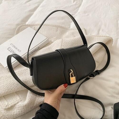 Designer Cute Crossbody Bag Satchel Top Brand Saddle Bag for Women High Quality PU Shoulder Bags Lock Purses and Handbag