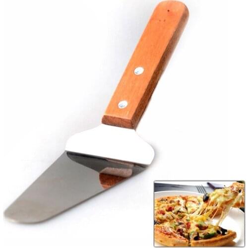 Baking tool appliance pizza cake shovel blade triangular wooden handle stainless steel shovel special pizza cozinha
