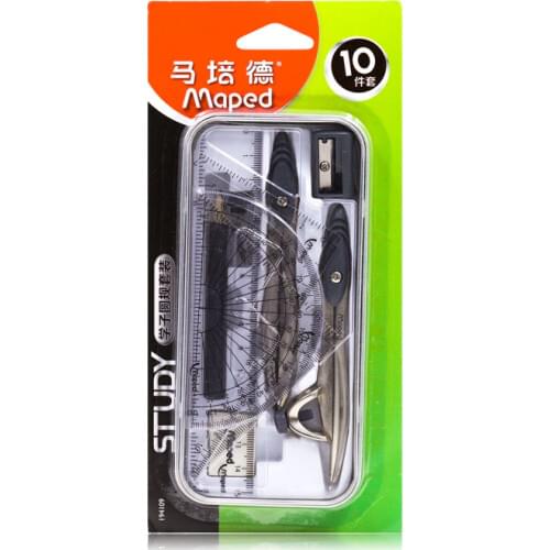 Maped Student stationery ten sets of compasses metal childrens ruler set drawing tool ruler