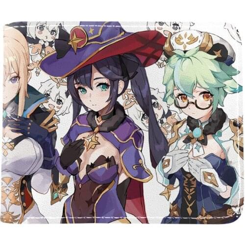 Hot Game Genshin Impact Cartoon Wallet for Boys Girls Short Purse Whit Credit Card Holder Coin Purse Gift
