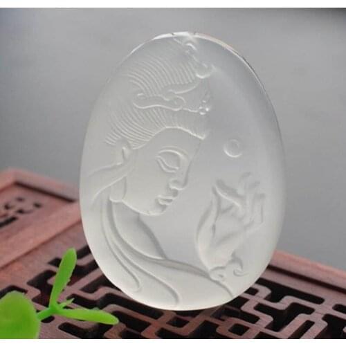 Guanyin pendant natural agate Jade agate crystal jewelry jade jade pendant Pendant with genuine goods
