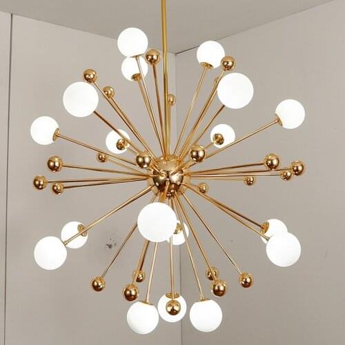 Modern Gold Glass Ball Chandelier Lighting Living Room Kitchen Bedroom Lustre Chandeliers Ceiling LED Decoration Light Fixtures