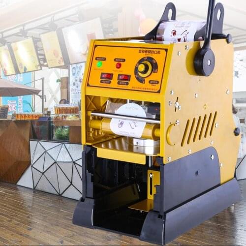 Commercial Plastic Cup Sealing Machine Milk Tea Packing Sealer for Standard Cup with Counting Function J3000175