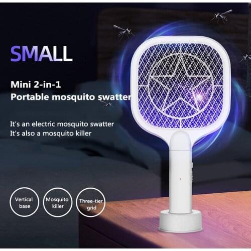 Mini Electric Mosquito Swatter Mosquito Killer Home Desktop Two-in-one Rechargeable USB Mosquito Swatter Fly Swatter For Home