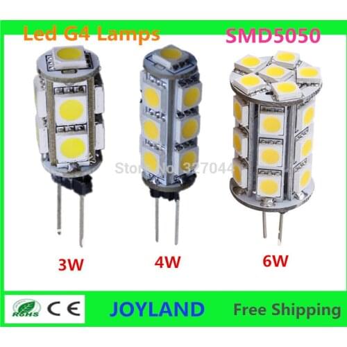 High power 3w 4w 6w g4 led 5050 corn bulbs 12v instrument led bulb lamp 9/13/24 leds white warm white 10pcs/lot
