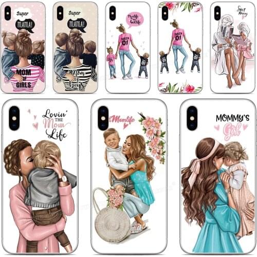 Tpu Soft Super Mom Baby Phone Case For iPhones SE 2020 SE2 SE 2 XR X XS 11 Pro MAX 6 6S 7 8 9 Plus For iPod Touch 7 6 5 Cover