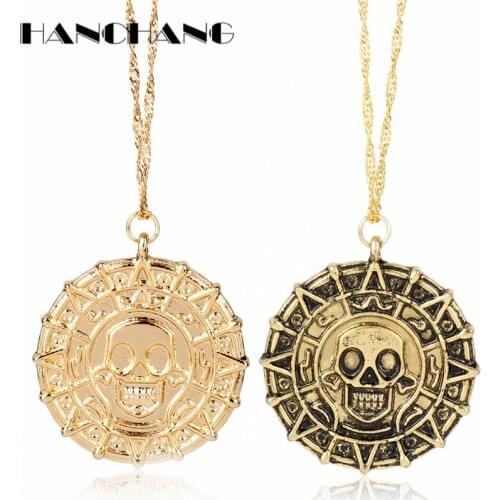 Pirates of the Caribbean Necklace Vintage Accessories Pendants Necklaces for Women Men Cosplay Jewelry