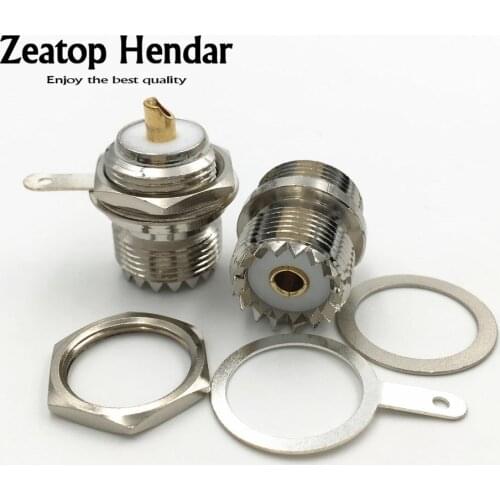 100Pcs Brass UHF Female SO239 Jack Bulkhead Solder Panel Mount Straight Jack UHF Female Nut With Solder Up Connector