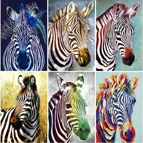 Full Square Round Diamond Painting Animal 5D DIY Diamond Embroidery Zebra Mosaic Home Decoration Picture Of Rhinestones Gift