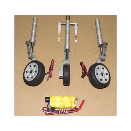 JP Hobby Full Electric Metal Landing Gear 65mm Brake Wheel Twin Nose Wheel Single Wheel 3-4 Kgs RC Plane Use