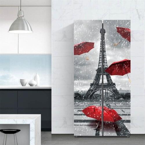 Self Adhesive Wallpaper For Fridge Door Sticker Kitchen Decor Poster Home Design Mural Waterproof Refrigerator Decal