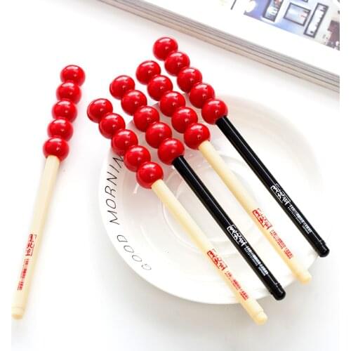 Stylish Chinese Peking Candied Fruit Gel Pen Writing Signing Pen School Office Supply Kids Gift Stationery 0.38mm Black Ink