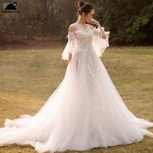 Wedding Dresses Ball Gown 2021 Lace Applique With Sleeves Bridal Gown Bride Dress Vestido de Noiva