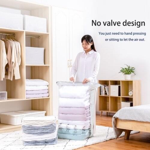 No Pump Needed Vacuum Storage Bags for Clothes Blankets Comforters Sweaters Pillows Home Compression Seal Bags Space Saver Bags