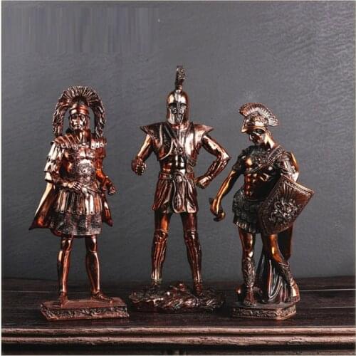 WU CHEN LONG Greek Figure Art Sculpture Fortune Goddess Poseidon Zeus David Sparta Figurine Resin Crafts Decorations Home R3734
