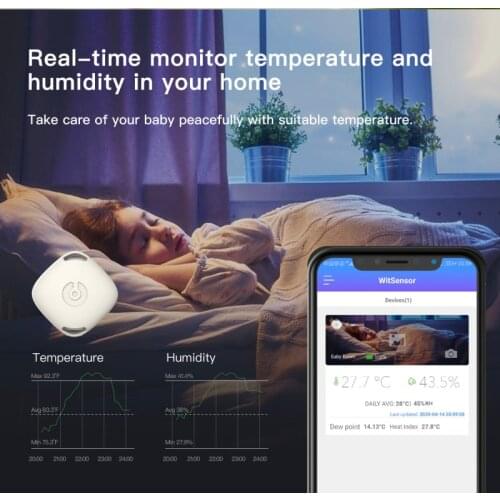 1pcs Wireless Temperature Sensor Humidity Meter Bluetooth 5.0 Wireless Remote Monitor Outdoor Temperature Humidity Meter Alert