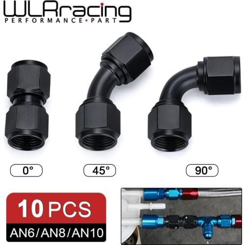 10 PCS Universal 0 45 90 Degree AN6 AN8 AN10 Female to AN6 AN8 AN10 Female Hydraulic hose Elbow Oil Cooler Fitting Hose Fitting