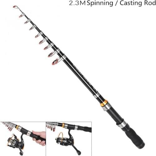 2.3m Mini Ultra Short Telescopic Fishing Rods Glass Fiber 11 Section Portable Lure Ice Fishing Pole