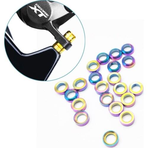 2pairs Mountain BMX Bike Bicycle Titanium Concave And Convex Washer Spacer For Disc Brake Caliper Group Mounting Bolts