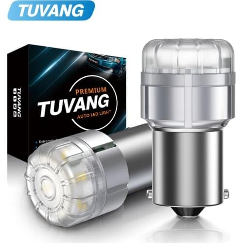 2x P21W LED 1156 BA15S LED Bulbs Car Lights 1500Lm Turn Signal Reverse Brake Light R5W 3020 LEDs 12V Automobiles Lamp Amber