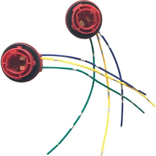 2pcs BAY15D 1157 P21/5W Bulb Socket Lamp Holder with Wires for LED Car Brake Stop Light Turn Signal