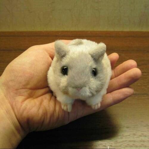 2020 Kawaii Cute Mini 10cm Grey/Yellow Simulation Hamster Real Life Anime Cosplay Animals and Nature Plush Toy Doll A154