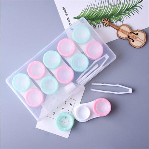 6 Pairs Contact Lens Case Eye Contact Lens Box Women Travel Contact Lenses Case Leakproof Container Lenses Box For Display Box
