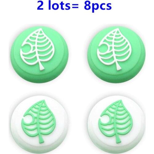 8pcs Nintend Switch Tree Leaf Thumb Stick Grip Caps Joystick Thumbstick Key Covers For Nintendo Switch Lite Joy-Con Controller