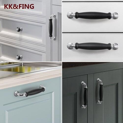 KK&FING Black Simple Style Solid Handles Gold Knobs Drawer Cabinet Door Handle Drawers And Cabinet Knobs Cabinet Hardware