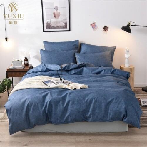 Bedding Set Pure Grid Grey Blue Pink Brown Bed Linens Simple Duvet Cover Sets 3Pcs King Queen Single Twin Full Quilt Covers