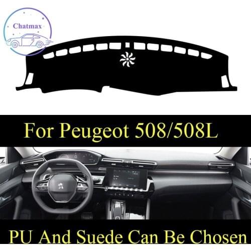 Customize For Peugeot 508/508L 2019-2021 Dashboard Console Cover PU Leather Suede Protector Sunshield Pad