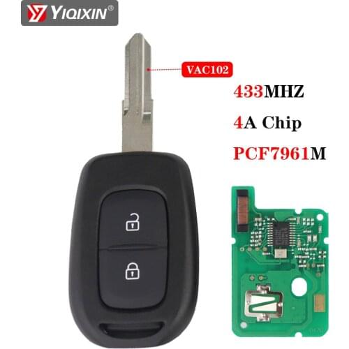 YIQIXIN 2 Buttons Smart Remote Control Key For Renault Sandero Logan Lodgy Dokker Dacia Duster 2012-2018 433MHZ 4A PCF7961M Chip