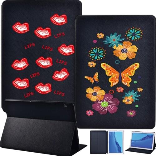 Leather Stand Protective Shell for Huawei MediaPad T3 8.0 /T3 10 9.6" /T5 10 10.1" Shockproof Tablet Case+Stylus