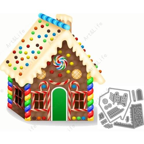 Colorful Sweets House Biscuit House New Metal Cutting Dies Stencils for Making Scrapbooking DIY Album Paper Cards Embossing Die