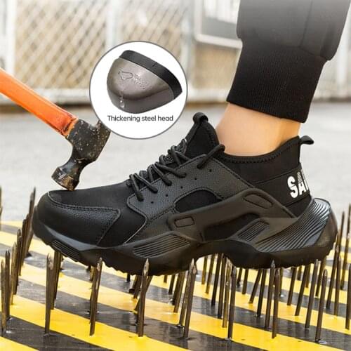 Summer Work Shoes Mens Safety Shoes Steel Toe Indestructible Puncture Proof Anti-smashing Lightweight Breathable Men Sneakers
