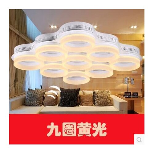 LED 110-220V Individuality creative Simple idea circle sitting room dining-room light absorb Ceiling Lights Free post