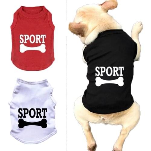 Dog shirt vest puppy summer clothes french bulldog Cotton T Shirt Cute Printed Small Medium Dogs Apparel Costumes
