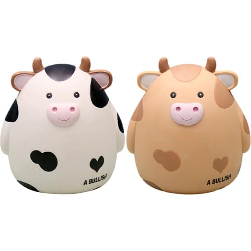 Cute Cow Piggy Bank For Boys and Girls Best Birthday Gift For Kids Silicone Shatterproof Coin Bank