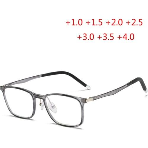 TR90 Square Reading Glasses Women Men Anti-blue light Hyperopia Glasses gafas de lectura +1.0 +1.5 +2.0 To +4.0