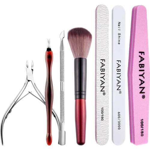 Nail Art Tool Set Polishing Strip Nail File Stainless Steel Dead Skin Scissor Dead Skin Fork Manicure Remover Tools Set