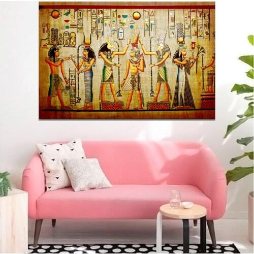 Retro Egypt Style Figure Canvas Painting Abstract Posters and Prints Cuadros Wall Art Pictures for Living Room Home Decoration