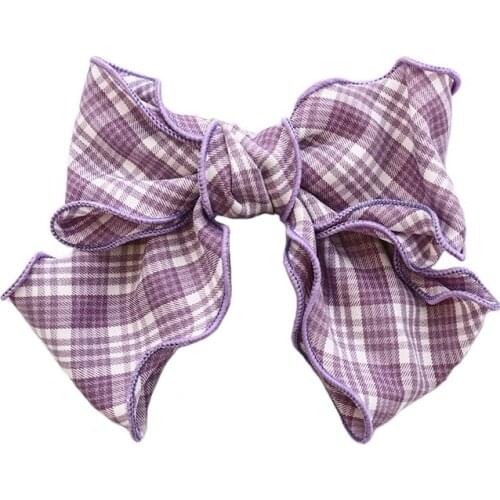 New Plaid Bow Hair Barrettes Women Hair Accessories Handmade College-style Plaid Hair Bow Hair Clips for Girls
