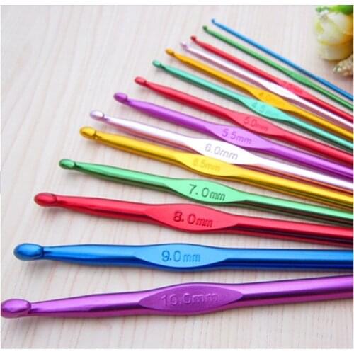 New Color Aluminum Alloy Oxidation Crochet hook Knits Sweaters Clothing Lace Knitting needles Needle sewing costura