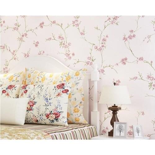 Beibehang Pastoral small fresh nonwoven 3d wallpaper warm romantic girl bedroom princess room stereo relief wall paper tapety