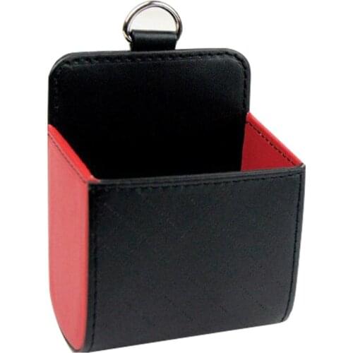 Faux Leather Car Outlet Air Vent Organizer Box Mobile Phone Storage Bag Pouch Auto Accessories