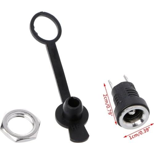 5.5mmx2.5mm Female DC Power Jack Plug Socket Waterproof Panel Mount Connector Y98E