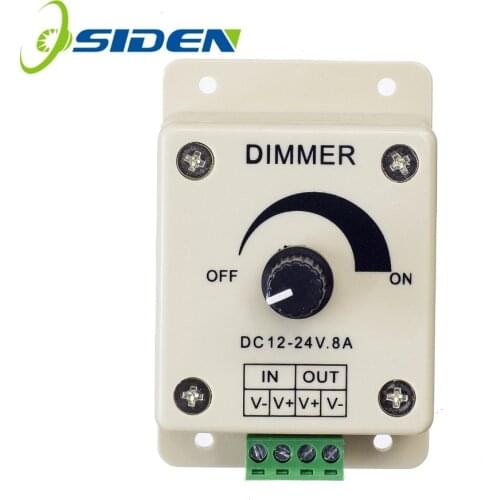 Dimmer Switch DC 12V 24V 8A Adjustable Brightness Lamp Bulb Strip Driver Single Color Light Power Supply Controller