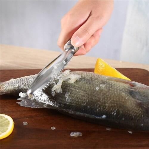Stainless Fish Scales Scraping Graters Fast Remove Fish Cleaning Peeler Scraper Fish Bone Tweezers Kitchen Accessories Tool