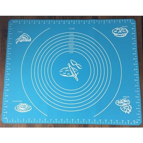 50x40cm Food-Grade Silicone Pad Mat with Measuring Scale Baking Pastry Tools Dough Mat Cake Decoration Paste Petal DIY Tool
