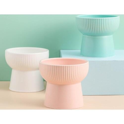 Pet Cat Supplies Single Bowl of Food for Dogs Tableware Bowl Basin for Dogs High Bowl Creative Cat Shape Pet Feeder